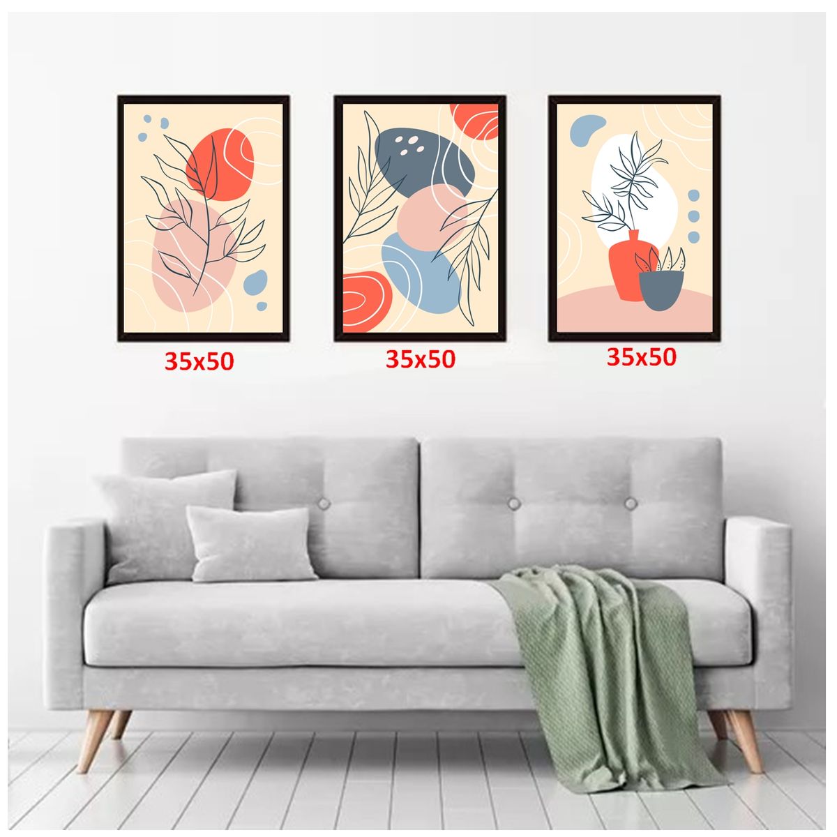 GENERICO - Cuadros Decorativos  Pack X 3 Uds. 35x50 Cm C/u