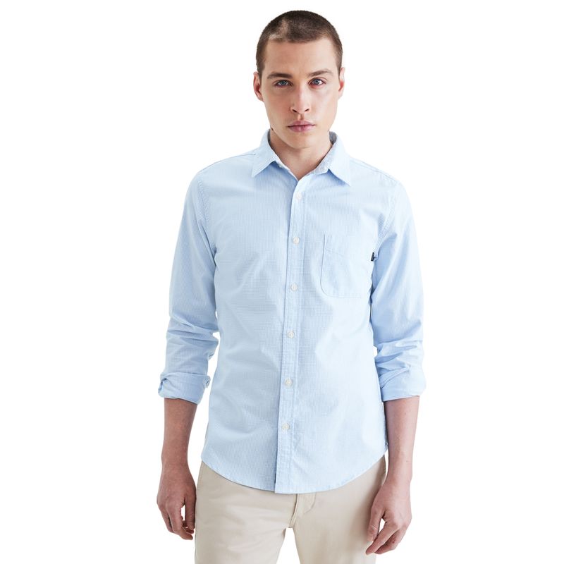 DOCKERS - Camisa Hombre Original Woven Slim Fit Celeste Dockers