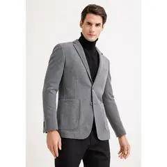 PERRY ELLIS - Chaqueta Hombre Casual Knit Gris