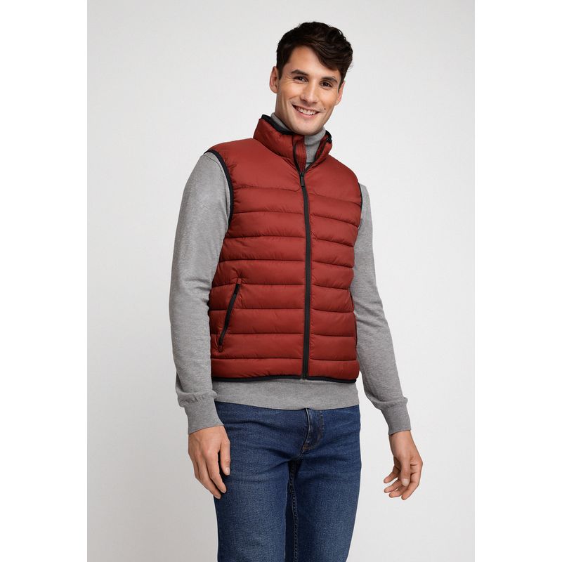 PERRY ELLIS - Parka Hombre Sin Mangas Acolchada Ladrillo Perry Ellis