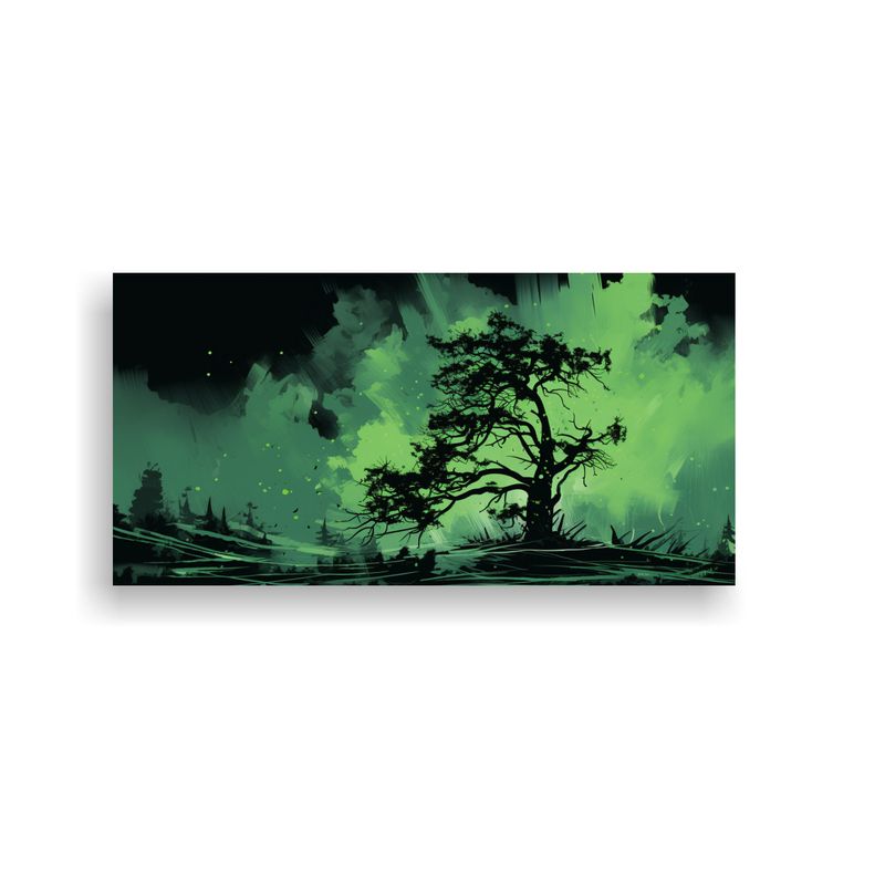 GENERICO - Cuadro Decorativo Simple Bosquejo De Un Árbol De Secuoya En 160x80cm