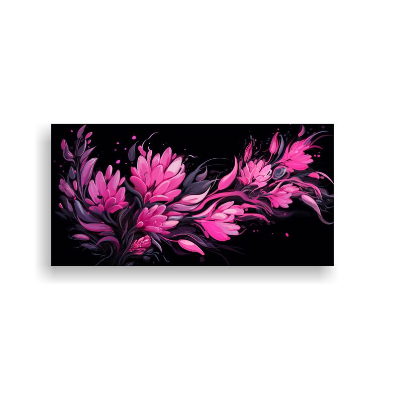 GENERICO - Pinturas Arte Forma Elegancia Rosmarino Hierbas En Negro Y R 160x80cm