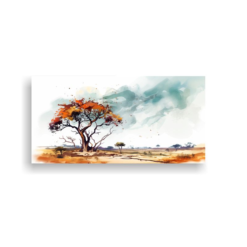 GENERICO - Paisaje Dinámico De La Sabana Y El árbol Del Desierto En A 160x80cm