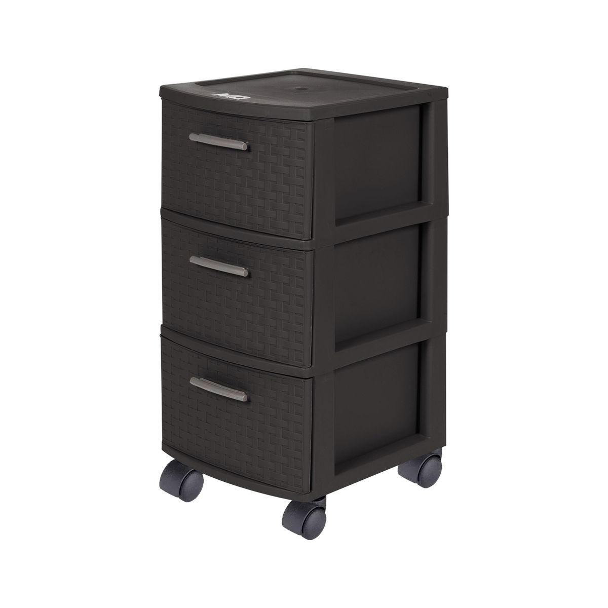 QRUBBER - Cajonero 3 Niveles Infinity Rattán Marrón MQ QRubber