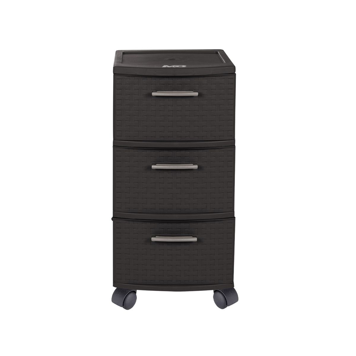 QRUBBER - Cajonero 3 Niveles Infinity Rattán Marrón MQ QRubber