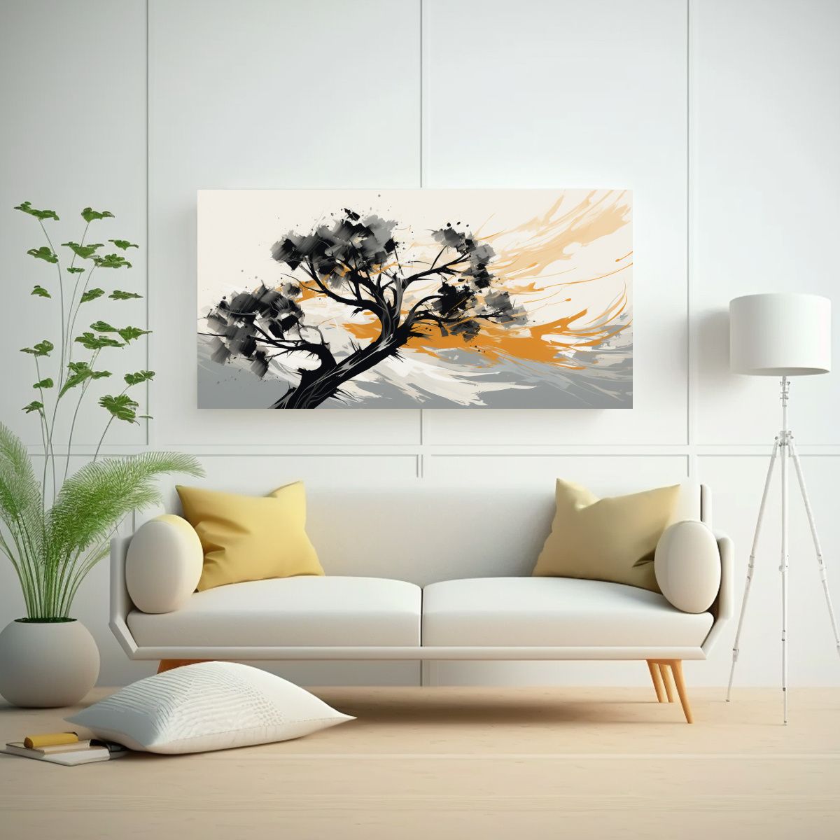 GENERICO - Pintura De Pared Moderna Exclusiva De Un Pino Escocés En Bl 160x80cm