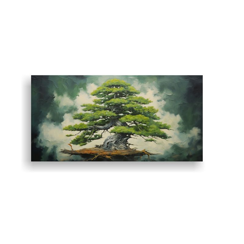 GENERICO - Cuadro Inspirador Estilo Bonsái árbol Abstracto Pintura ó 160x80cm