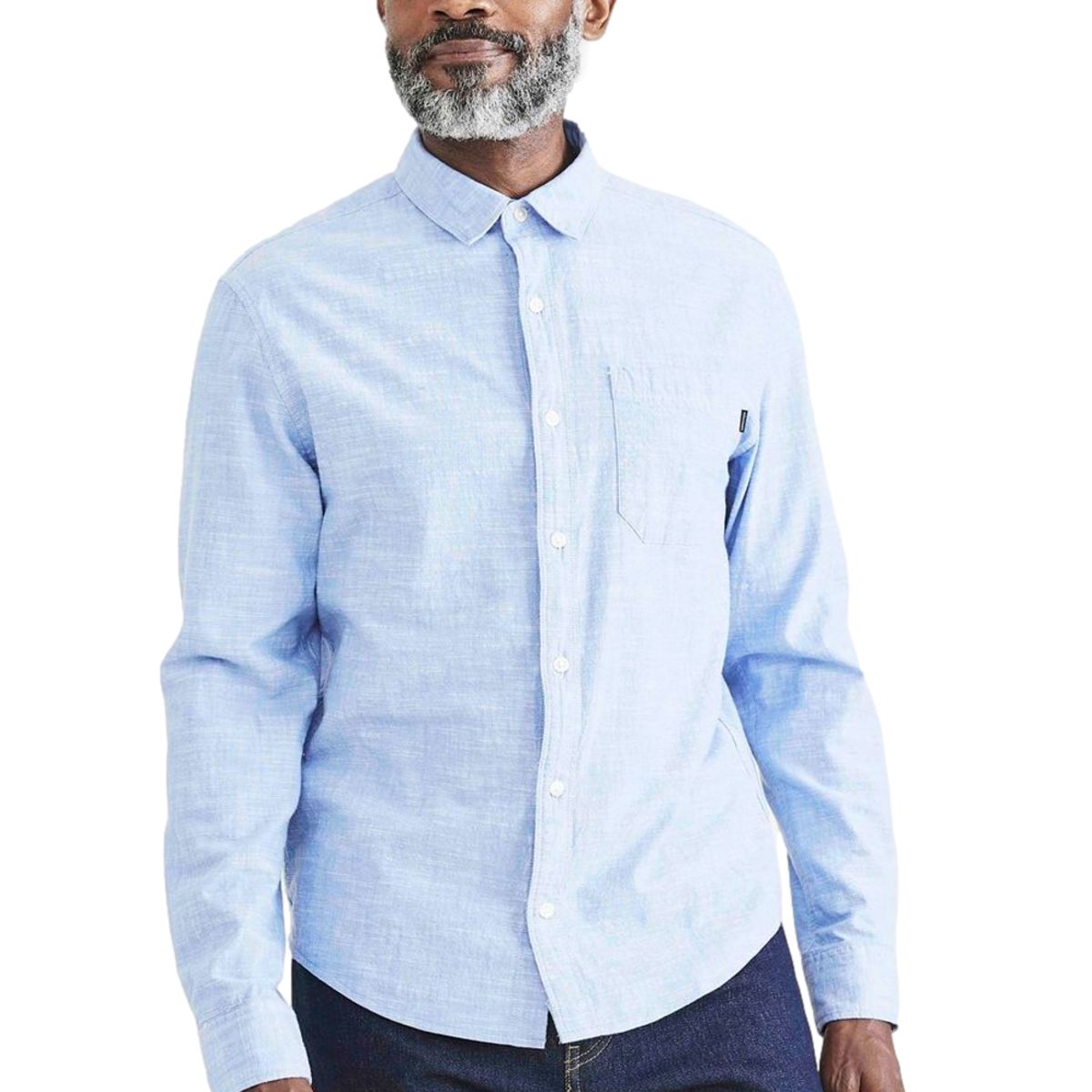 DOCKERS - Camisa Hombre Casual Regular Fit Light Blue Wash Dockers
