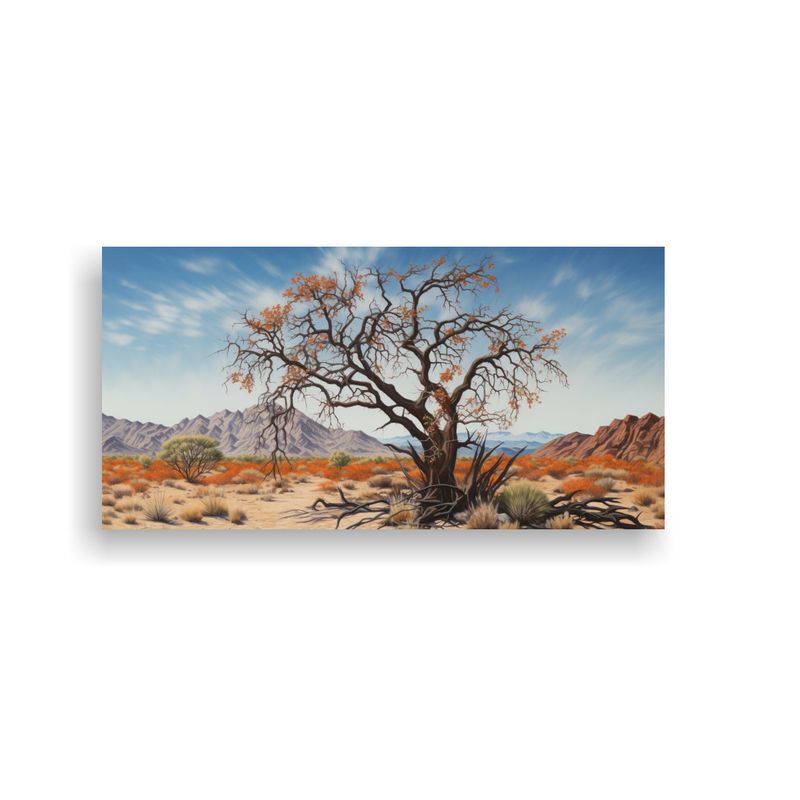 GENERICO - Pintura Abstracta Detallada Estilo óleo De Un Árbol Ocotil 160x80cm