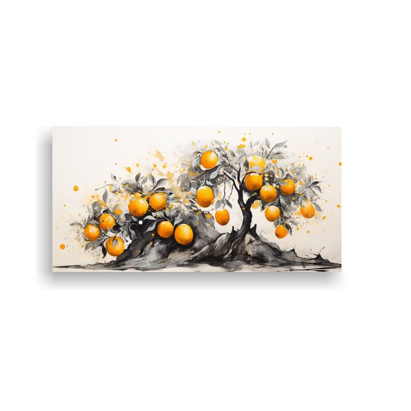 GENERICO - 1 Cuadro Patron Arte Grafico Árbol Naranja Colores Abstract 160x80cm