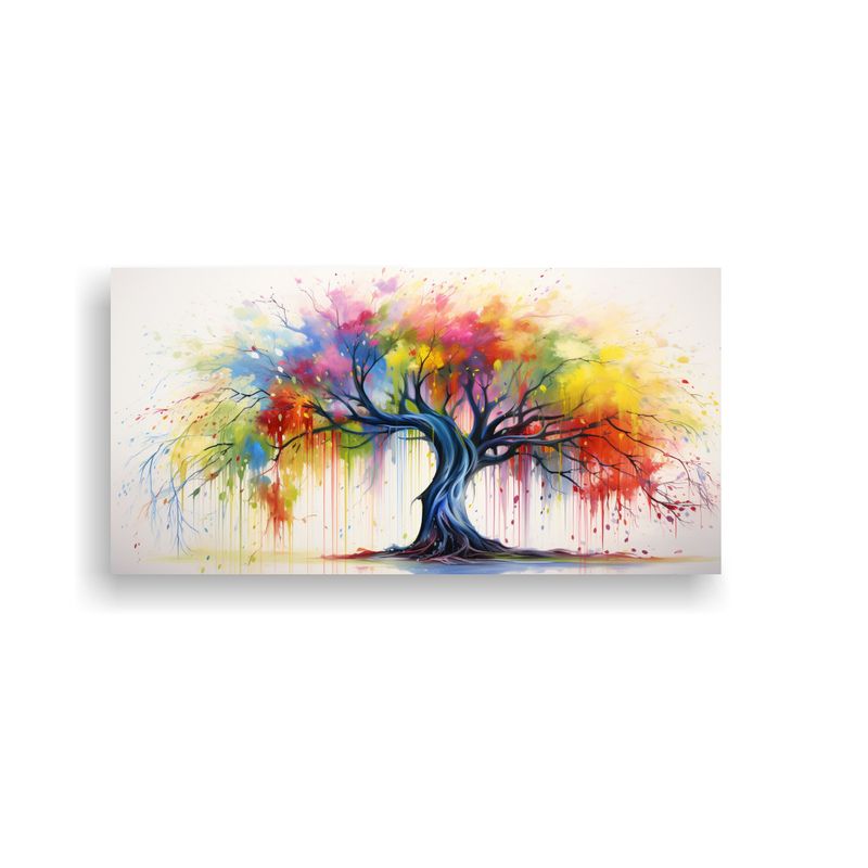 GENERICO - Arte Tela Canvas Oficina Willow Tree Colores Arcoíris Pintu 160x80cm