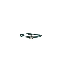 SCALPERS - Pulsera Calavera Cordón Piel Navy