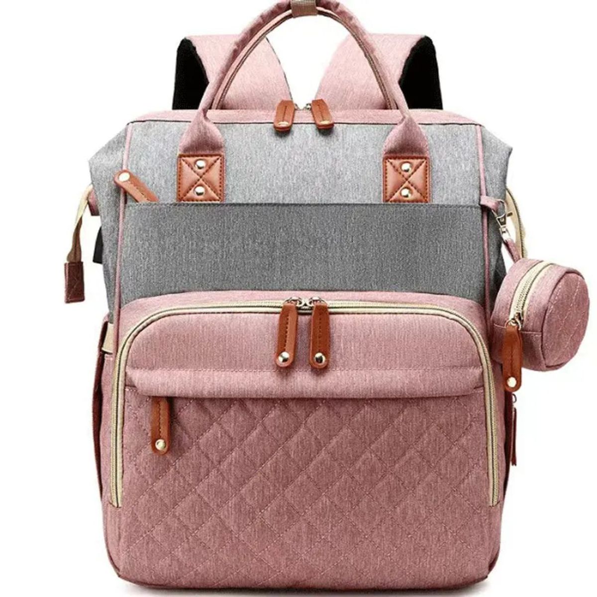 GENERICO - Mochila pañalera maternal rosa