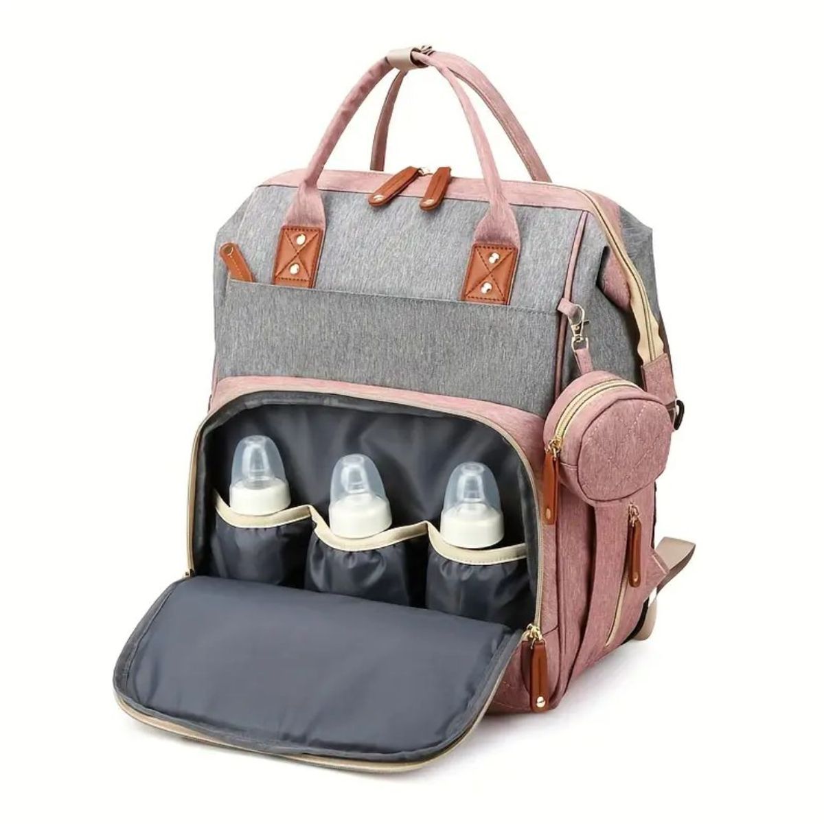 GENERICO - Mochila pañalera maternal rosa