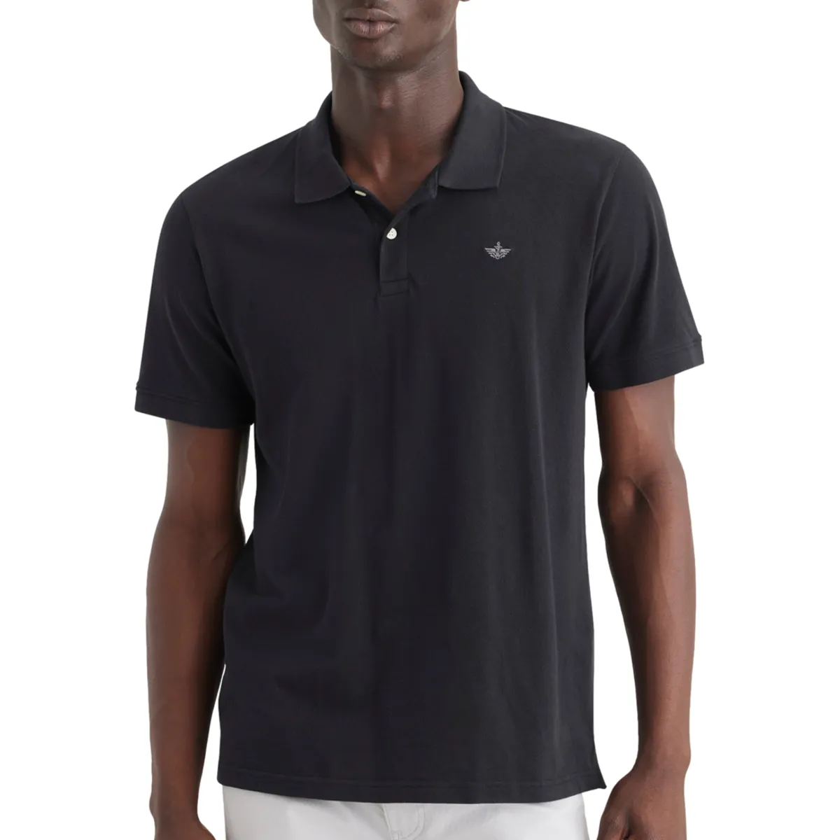 DOCKERS - Polera Hombre Polo Rib Collar Regular Fit Negro Dockers