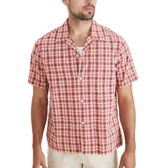 DOCKERS - Camisa Hombre Camp Collar Regular Fit Rojo Cuadros