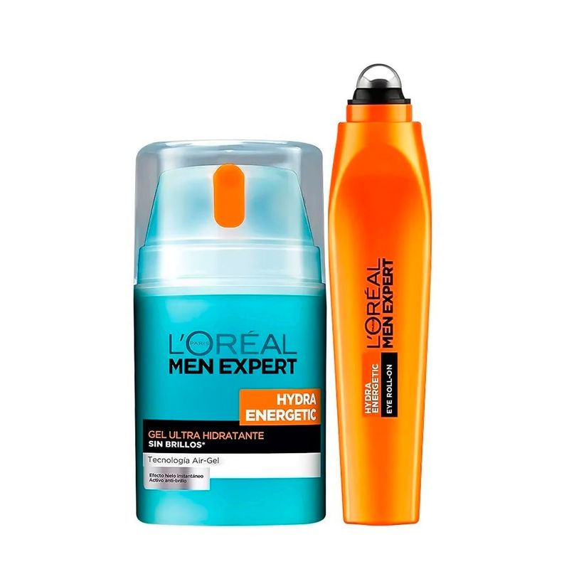 MEN EXPERT - Pack  Crema Facial Energetic 50 Ml + Roll On Ojos Men Expert