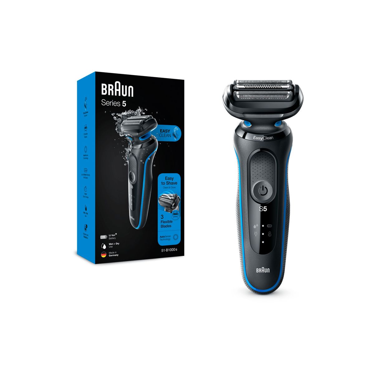 BRAUN - Afeitadora Eléctrica Braun Series 5 51-B1000S Wet&dry Blue