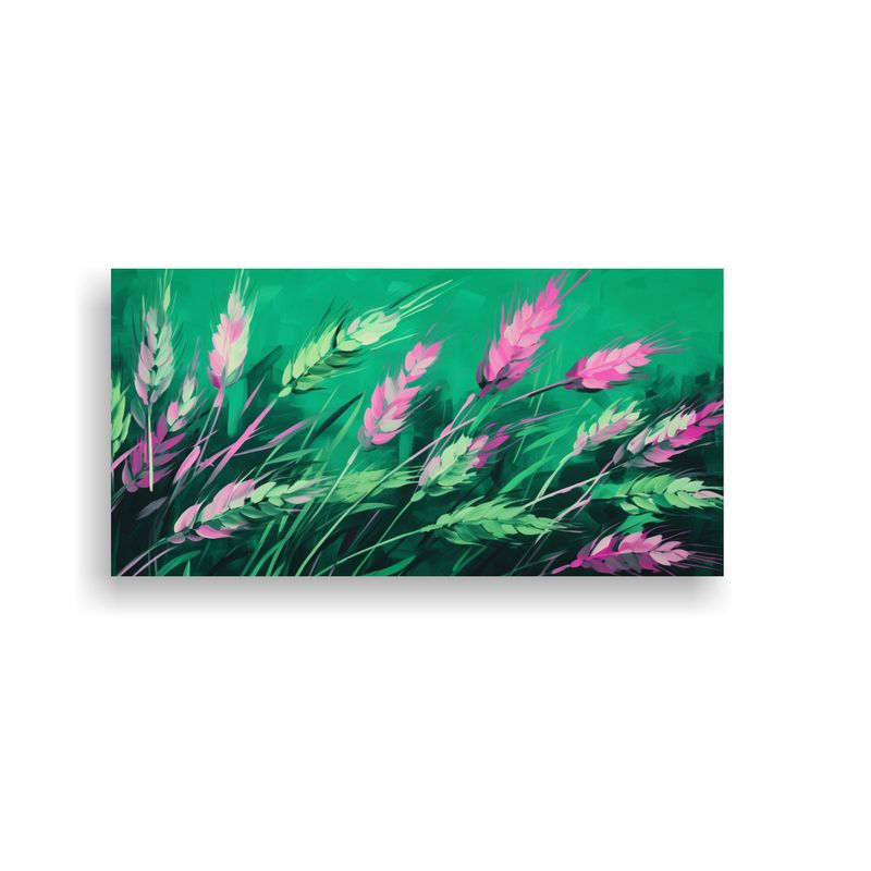 GENERICO - Cuadro De Tela Mágico Con Granos De Trigo En Tonos Verde Y  160x80cm