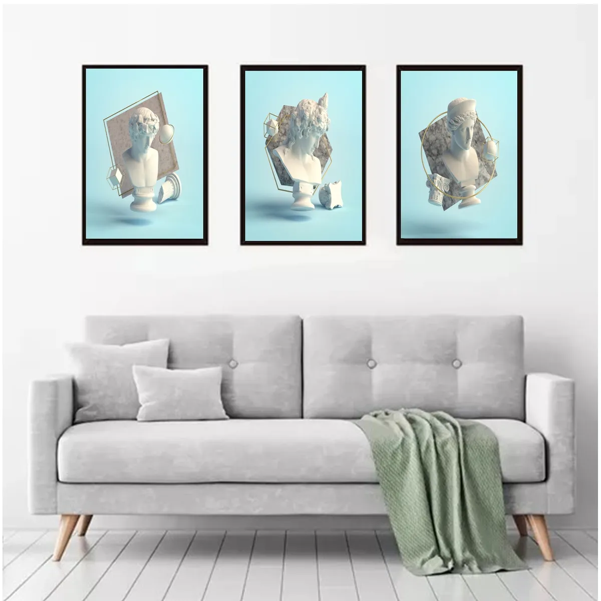 GENERICO - Cuadros Decorativos Escultura  Pack X 3 Uds. 35x50 Cm C/u