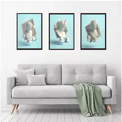 GENERICO - Cuadros Decorativos Escultura Pack X 3 Uds. 35x50 Cm C/u