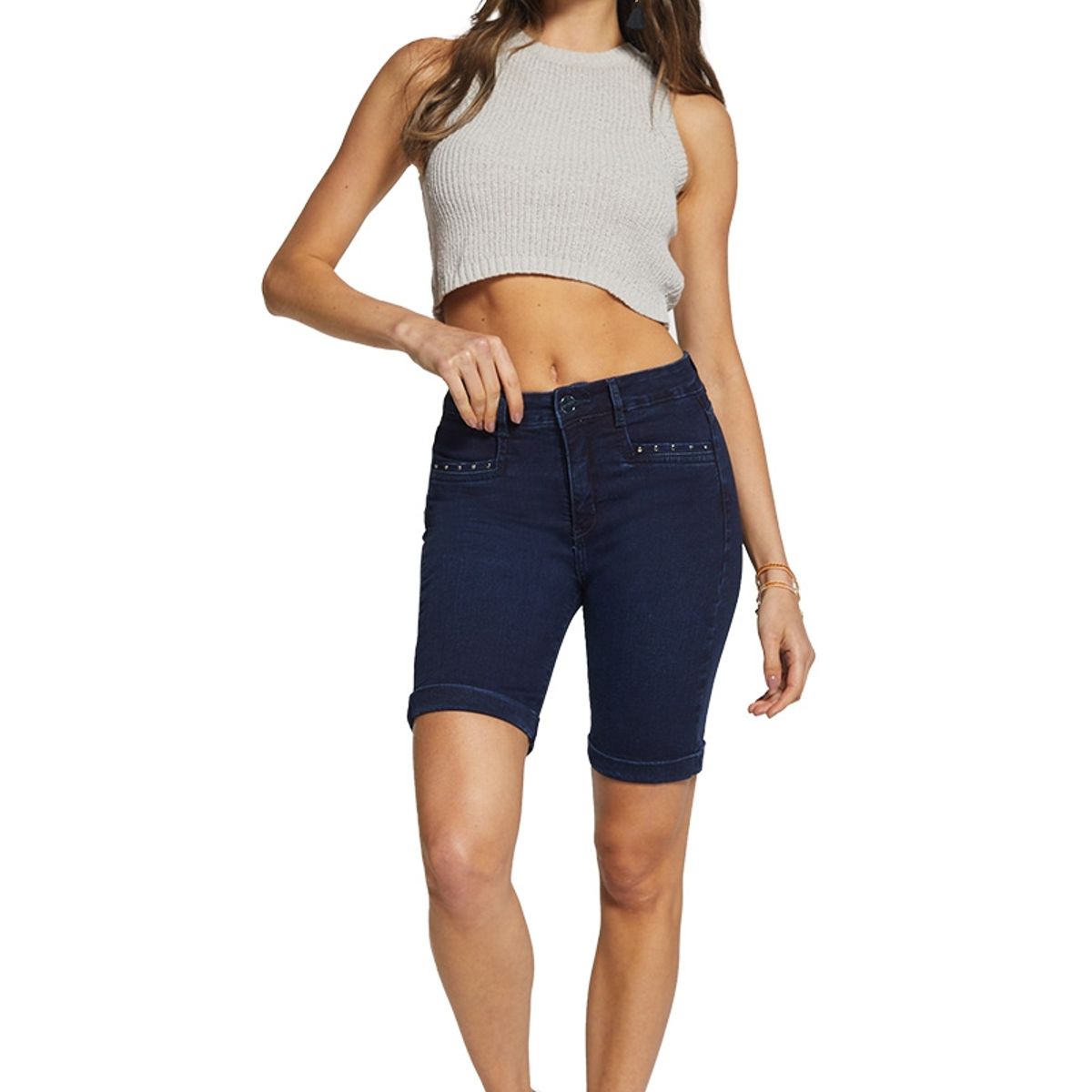 AMALIA JEANS - Short Bermuda Mujer 4455 Azul Amalia Jeans