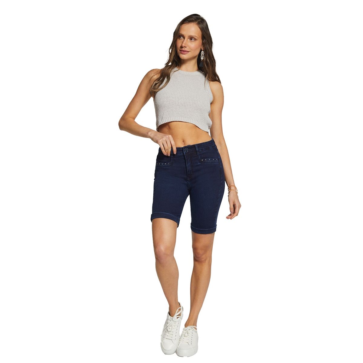 AMALIA JEANS - Short Bermuda Mujer 4455 Azul Amalia Jeans
