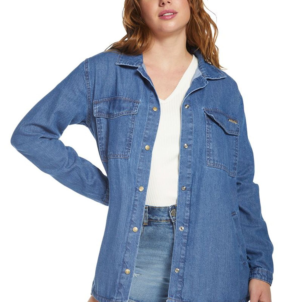 AMALIA JEANS - Sobrecamisa Mujer 4490 Celeste Amalia Jeans