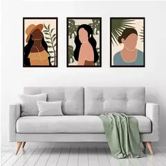 GENERICO - Cuadros Decorativos mujer Pack X 3 Uds. 35x50 Cm C/u
