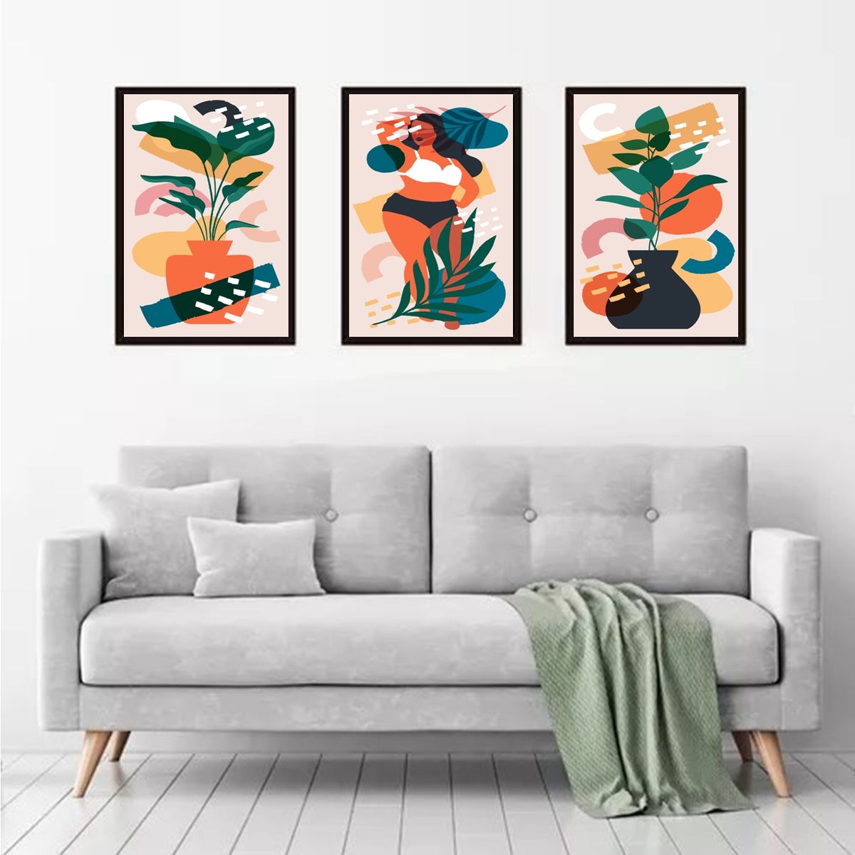 GENERICO - Cuadros Decorativos coloridos Pack X 3 Uds. 35x50 Cm C/u