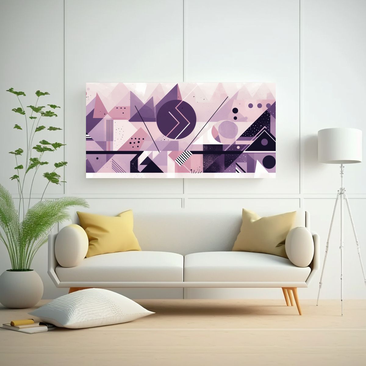 GENERICO - Cuadros Decorativos Con Formas Geométricas Clásicas De Can 160x80cm