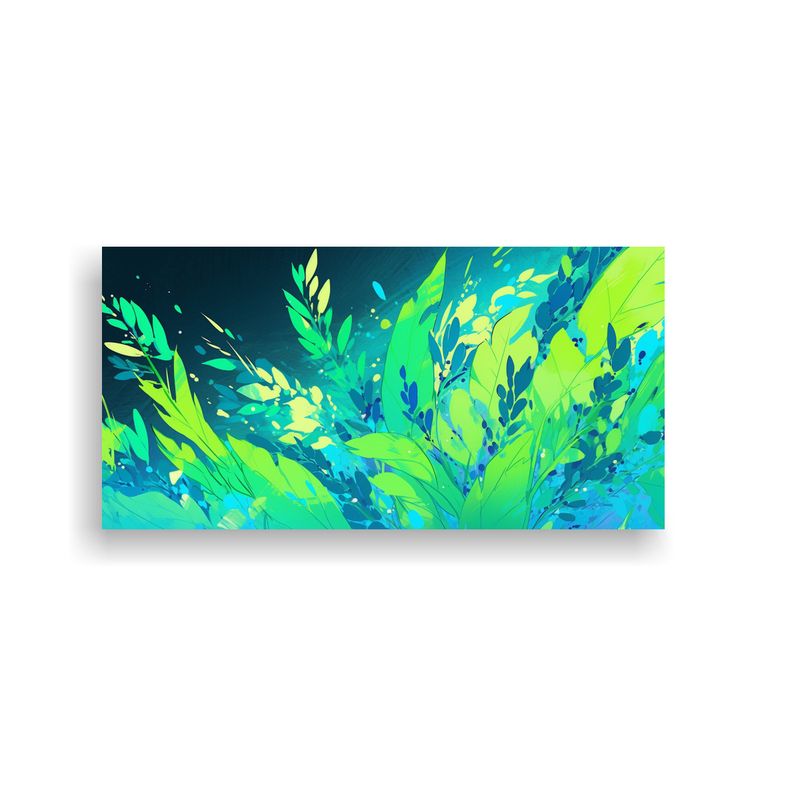 GENERICO - Cuadro Modernos Perspectiva Verde Y Azul Atmosfera Neonoir E 160x80cm