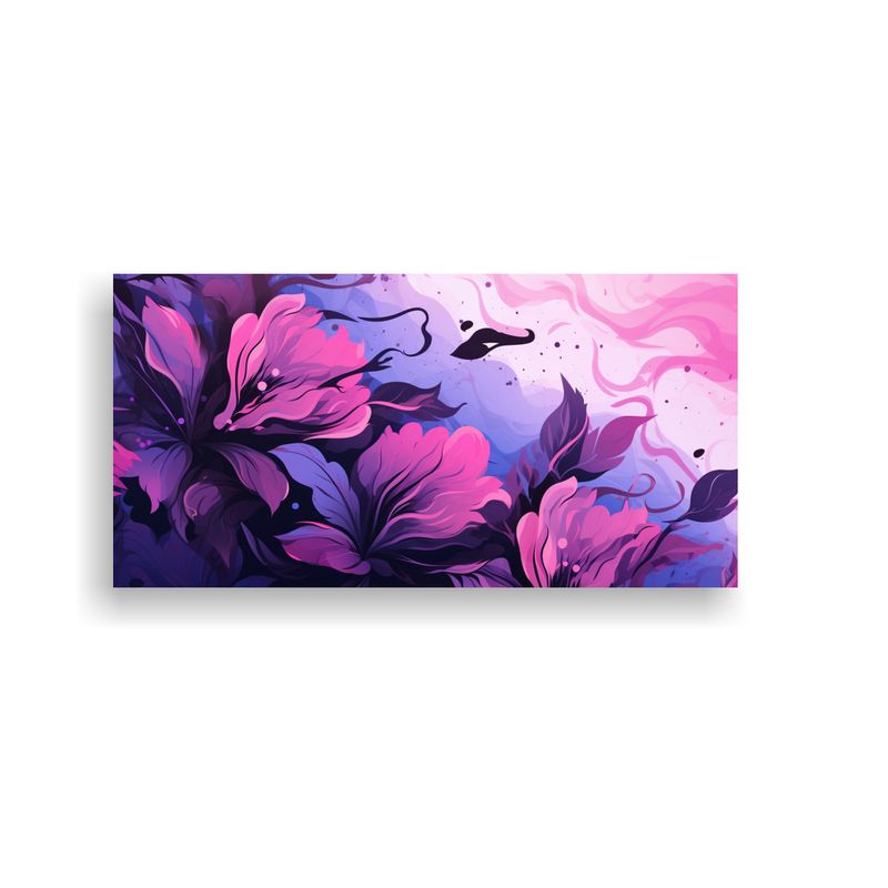 GENERICO - Lienzo Minimalista Púrpura Y Rosa Neonoir En El Estilo De A 160x80cm