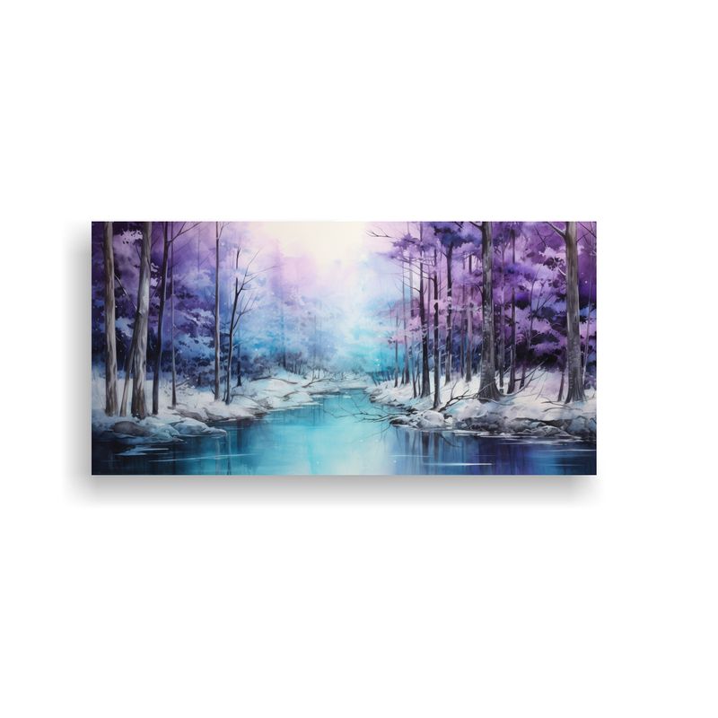 GENERICO - Cuadro Decorativo De Paisaje Forestal Sumie En Colores Púrp 160x80cm