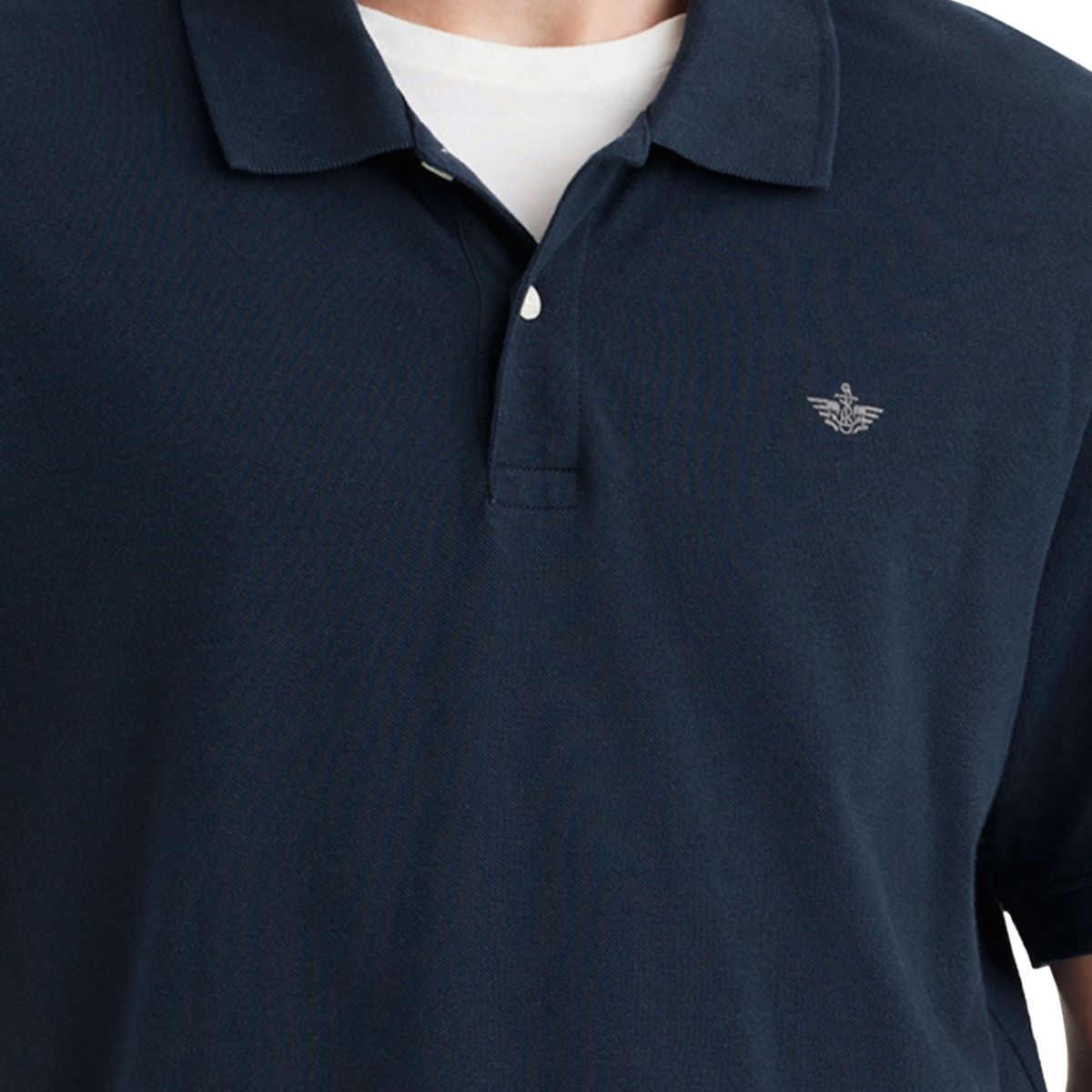 DOCKERS - Polera Hombre Polo Rib Collar Regular Fit Azul Dockers_.