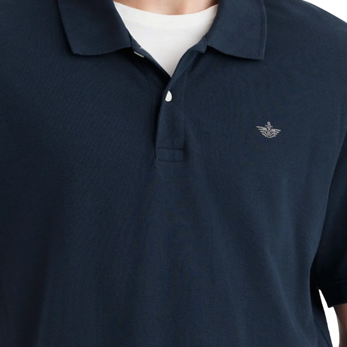 DOCKERS - Polera Hombre Polo Rib Collar Regular Fit Azul Dockers_.