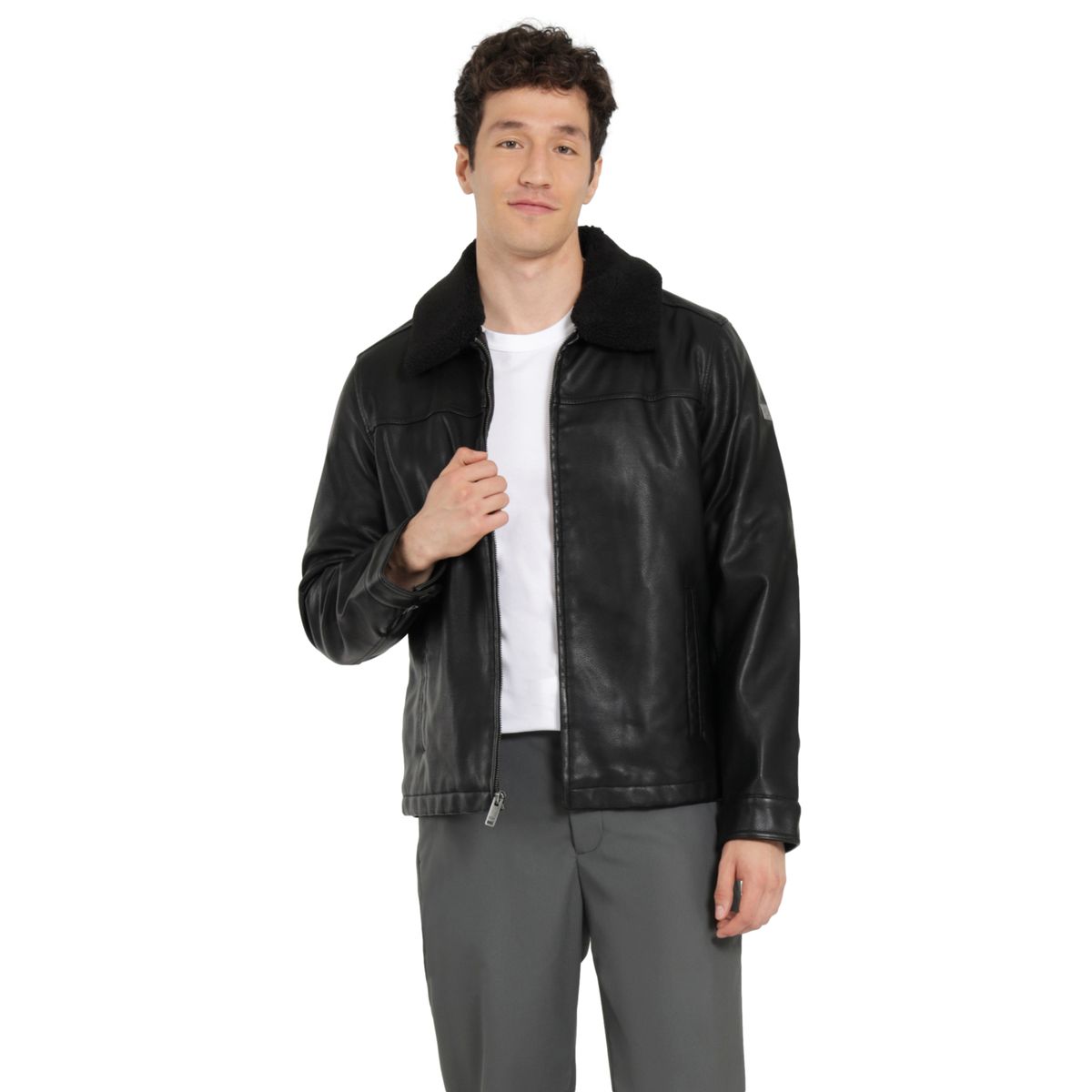 DOCKERS - Chaqueta Hombre Sherpa Slim Fit Negro Dockers