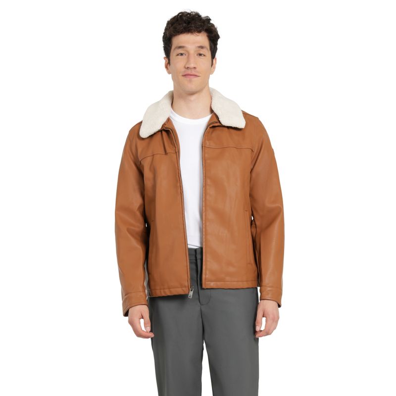 DOCKERS - Chaqueta Hombre Sherpa Slim Fit Café Dockers