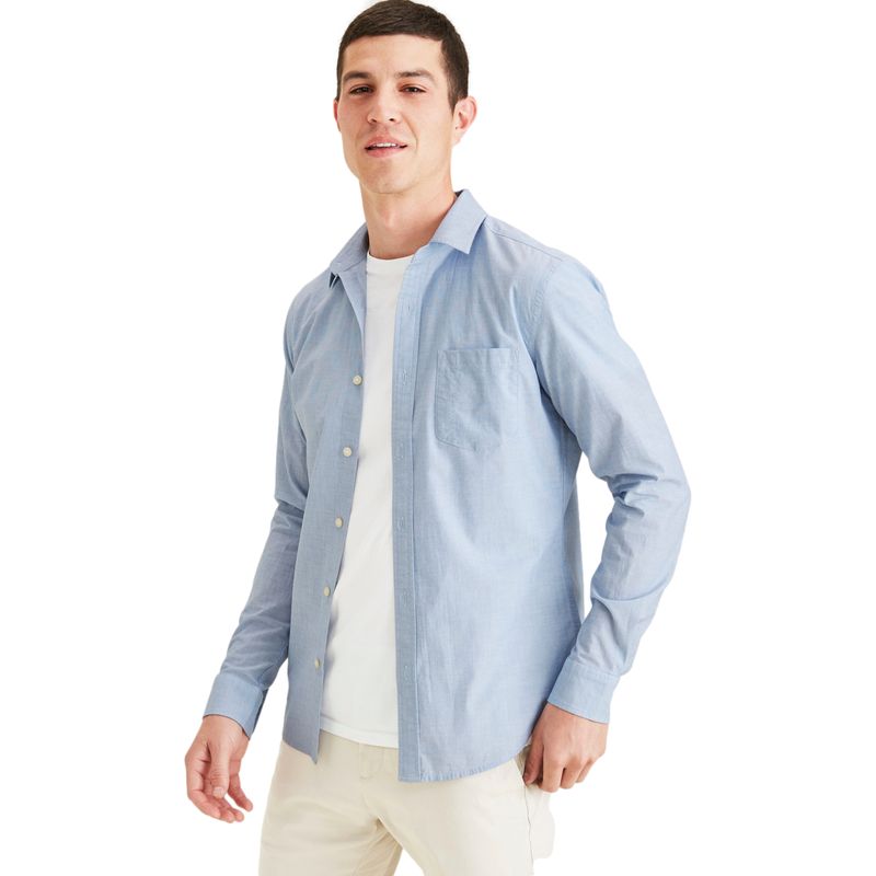 DOCKERS - Camisa Hombre Original Button Up Slim Fit Azul Dockers