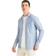 DOCKERS - Camisa Hombre Original Button Up Slim Fit Azul