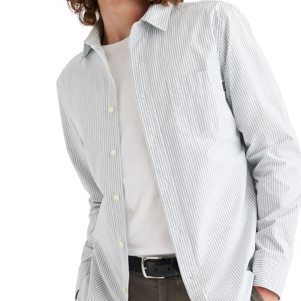 DOCKERS - Camisa Hombre Original Button-Up Slim Fit Rayas Azul Dockers