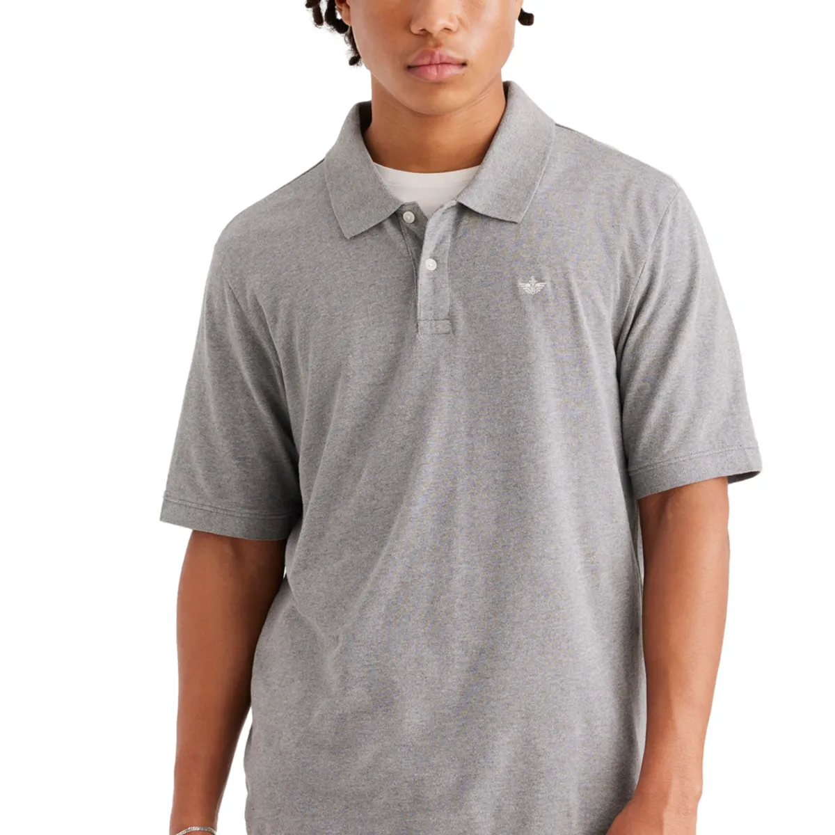 DOCKERS - Polera Hombre Polo Rib Collar Regular Fit Gris Dockers