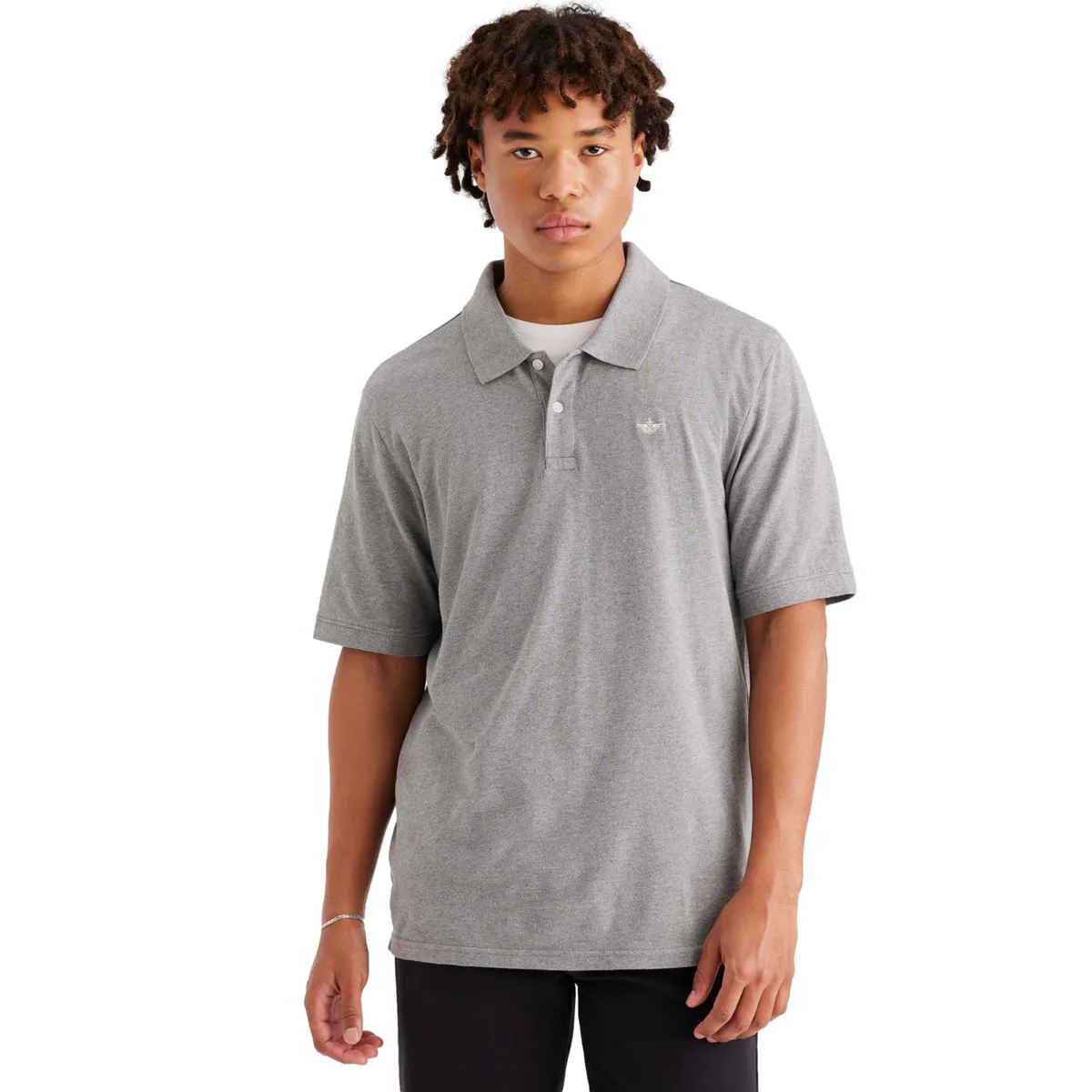 DOCKERS - Polera Hombre Polo Rib Collar Regular Fit Gris Dockers