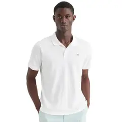 DOCKERS - Polera Hombre Polo Rib Collar Regular Fit Blanco