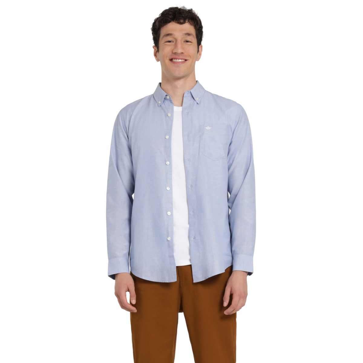 DOCKERS - Camisa Hombre Woven Refine Regular Fit Azul Dockers