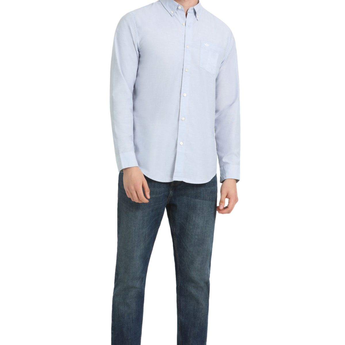 DOCKERS - Camisa Hombre Woven Refine Regular Fit Celeste Dockers