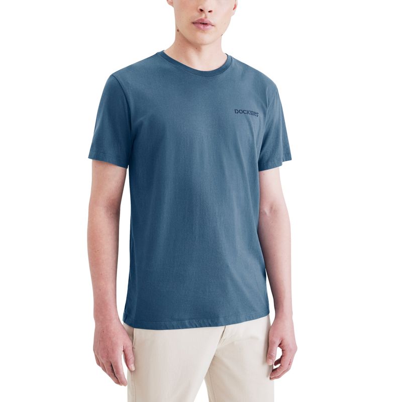 DOCKERS - Polera Hombre Graphic Tee Slim Fit Azul Oscuro Dockers