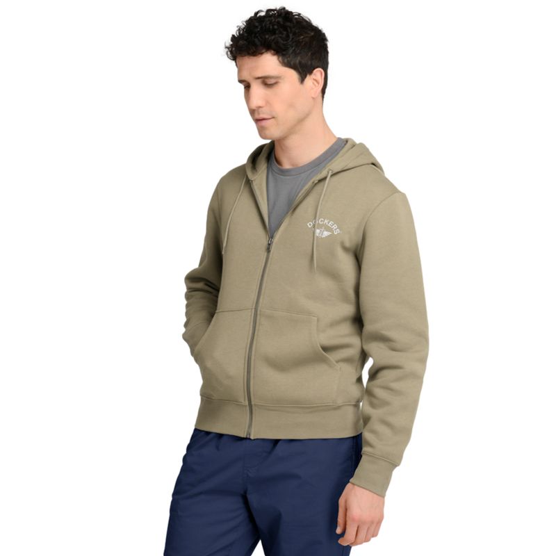 DOCKERS - Polerón Hombre Hoodie FZ Regular Fit Silver Sage Dockers