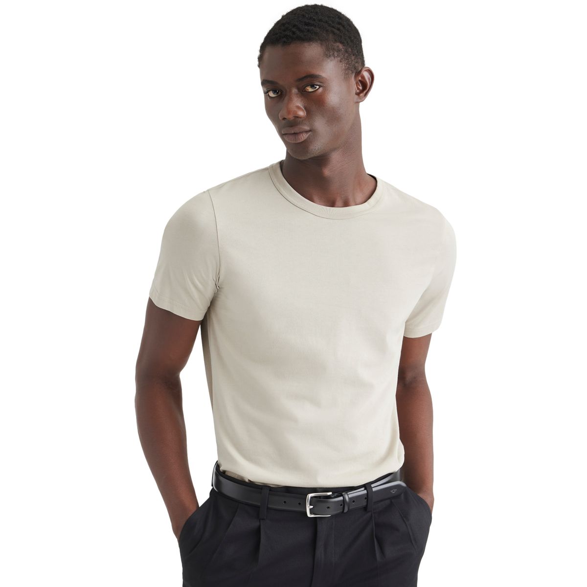 DOCKERS - Polera Hombre Original Tee Slim Fit Grisácea Dockers