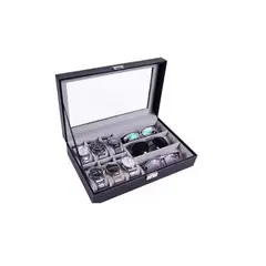 GENERICO - Organizador Estuche Caja 6 Relojes 3 Lentes Exhibidor
